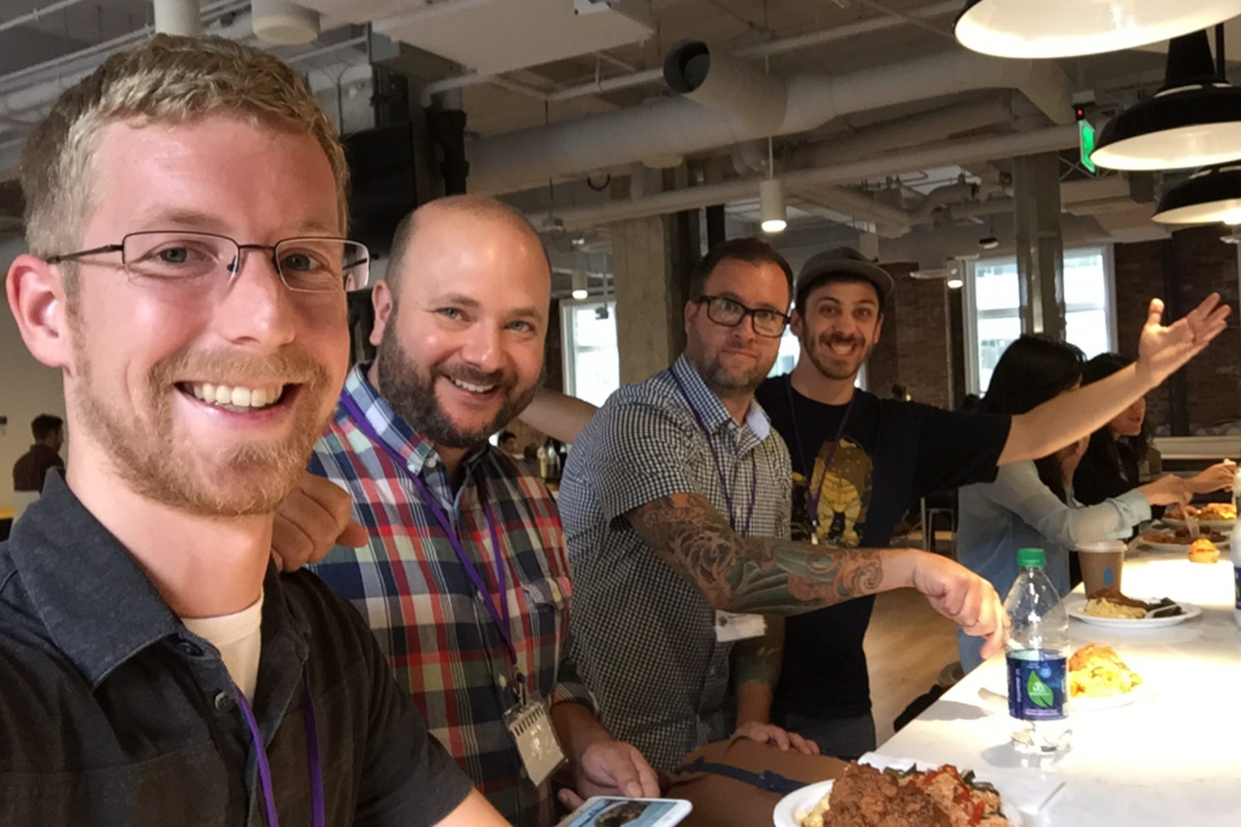 Modio team having lunch at Twitch HQ in San Franicsco.