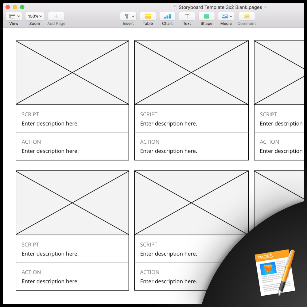 Free Storyboard Template Apple Pages